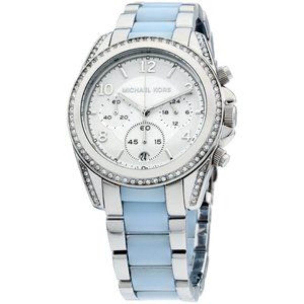Michael Kors 39mm Silver/ Blue Watch NIB